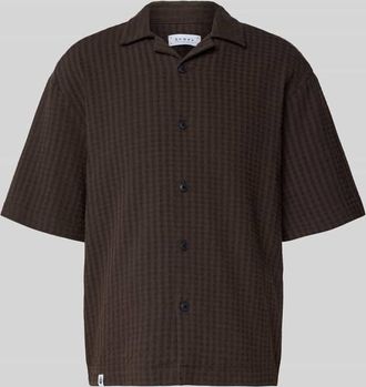 Edwin Regular Fit Freizeithemd mit 1/2-Arm Modell SAGA in Dunkelbraun, Größe XL