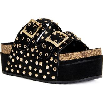 Azalea Wang Kaegan Platform Sandal in Black at Nordstrom, Size 7.5