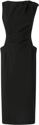 Pinko Ulysse Jurk - Dames - Casual kleedjes - Zwart - XL - Polyester - Kleedjes