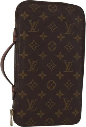 Louis Vuitton Pre-owned Clutches, female, Brown, Size: ONE SIZE Pre-owned Canvas Wallet