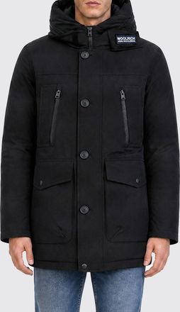 Woolrich Parka al ginocchio in misto cotone con cappuccio e chiusura a bottoni