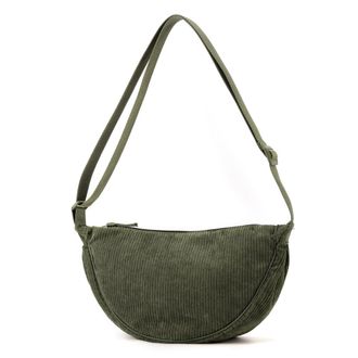 Generic Shoulder Bag Adjustable Strap Crossbody Bag for Men Women with Zipper Hobo Bag Solid Dumpling Bag for Travel Work (Army Green)