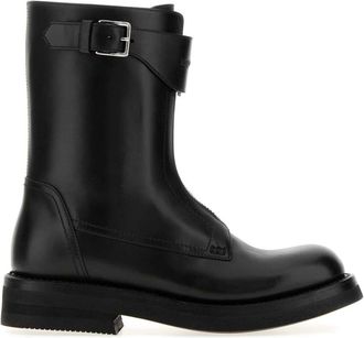 Alexander McQueen Schoenen, Dames, Zwart, 40 EU, Leer, Biker Boots