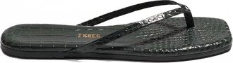 Tkees Womens Square Toe Flip-Flop In Lily Croc Emerald