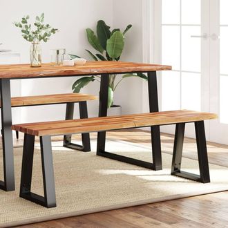 vidaXL Vidaxl - Banco Con Borde Vivo Madera Maciza De Acacia 140 Cm