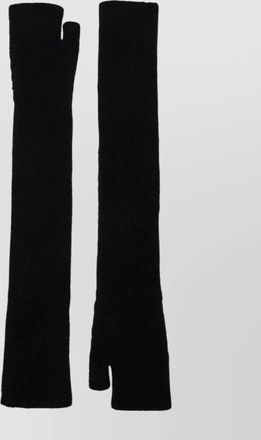 Roberto Collina long fingerless ribbed gloves design