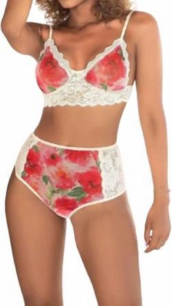 Mapalé Flora Blanc Two Piece Bra Set In Floral Print