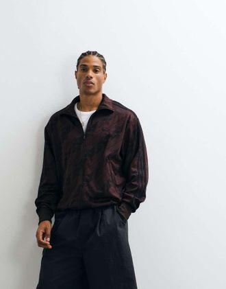 adidas Originals firebird track top marrone con monogramma