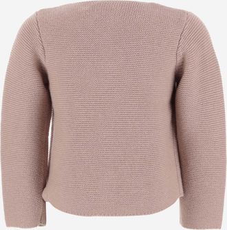 BONPOINT Girls Cardigan Cotton-Wool Blend Pink Cotton. Wool Sweater