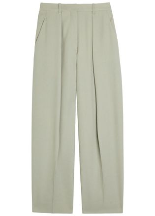 Victoria Beckham Wide-leg Woven Trousers - Sage - 10 (UK10 / S)