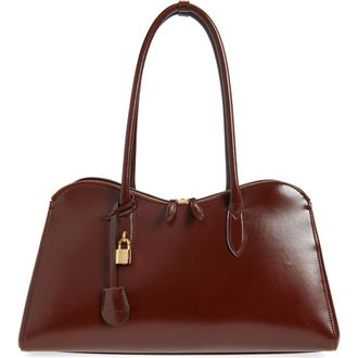 Stella McCartney Ryder Patent Open Tote in Mahogany at Nordstrom