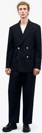 Tiger Of Sweden 1903 Double Breast Long Sleeve Blazer In Dark Ink