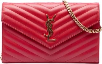 Saint Laurent Pre-owned Crossbody Bag - Dames - Vintage Clutch - Rood - ONE Size - Leer - Vintage