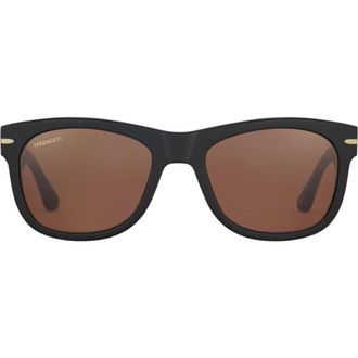 Serengeti Eyewear Foyt Large Rectangular Frame Sunglasses with Matte Finish
