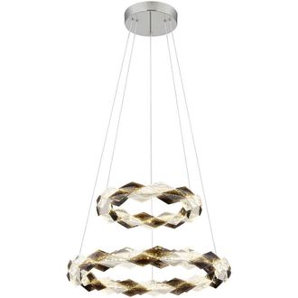 Globo Lighting Luce a Sospensione Karilion Cromo e Cristalli Acrilici Fumo