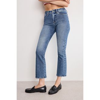 Good American Womens Good Legs Cropped Mini Boot Jeans | Extra Stretch, Flat Tummy Tech, Gap-Proof Waistband | Indigo, Size 26 Plus | Good Am