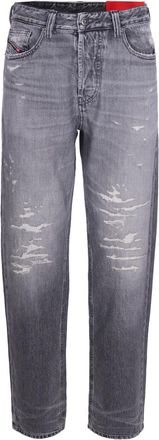 Diesel Black Loose Mid Rise Jeans