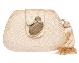 Raf&eacute; New York Tamu Bean Clutch in Cream at Nordstrom, Size Small