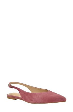 Guess Dorazio Slingback Pointed Toe Suede Flat in Pink at Nordstrom, Size 6.5
