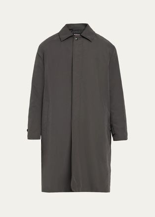 Kiton Mens Concealed-Placket Raincoat