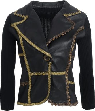 Vintage Blazer in pelle - Nero