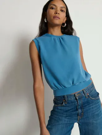 Nation Ltd Billie Sleeveless Sweatshirt In Indigo