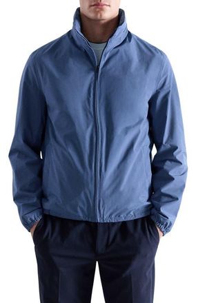 Mango Waterproof Zip Front Jacket in Vibrant Blue at Nordstrom, Size X-Large