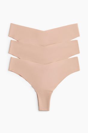 H&M 3er-Pack Unsichtbare Brazil Slips - Beige