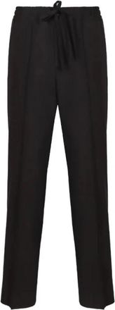 Valentino Garavani Wool Sport Broeken - Heren - Wijde Broeken - Zwart - XL - Wol - Broeken