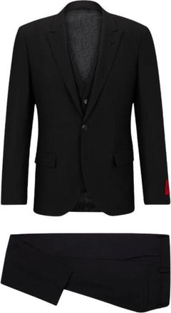 HUGO BOSS Kostuums, Heren, Zwart, S, Leer, Henry Getlin Pak