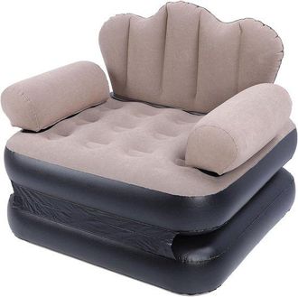 No Brand Sof&aacute; Cama Hinchable, Colch&oacute;n Hinchable Plegable, Material De Pvc Flocado Engrosado, Apto Para El Hogar, Viajes Y Acampadas, Color Caf&eacute;