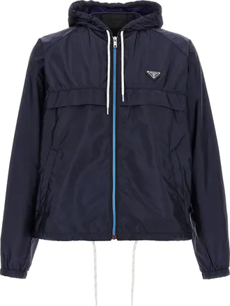 Prada Blue Recycled Polyamide Mens Jacket