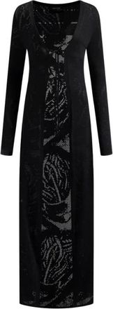 Daily Paper Clothing Braided Long Cardigan - Dames - Maxi kleedjes - Zwart - S - Kleedjes