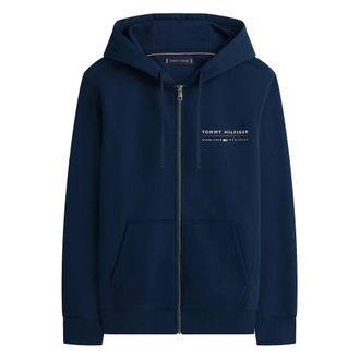 Tommy Hilfiger Zip-throughs, male, Blue, Size: 2XL Logo Terry Zip-Thru Hoody