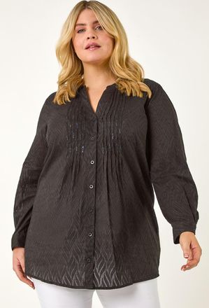 Roman Sequin Jacquard Blouse