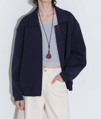 Cubic Relaxed Fit Zipped Utility Jacket In Navy