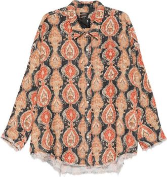 R13 Printed Frayed Shirt