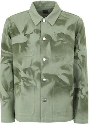 8 by YOOX UNISEX COTTON DENIM TIE & DYE WORK SHIRT