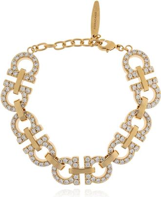 Ferragamo Armband met glinsterende kristallen - Dames - Armbanden - Geel - ONE Size - Accessoires