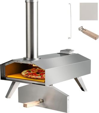 Costway Portable Outdoor Pizza Oven Wood Pellet Fired Stainless Steel Pizza Maker Picnic