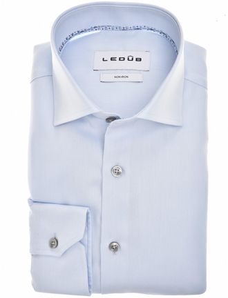 Led&ucirc;b Overhemd Ledub lichtblauw Modern Fit katoen effen wide spread