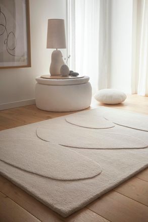 ORIGINS Sculptured Pebble Oatmeal in Beige | Size: 120 cm x 170 cm