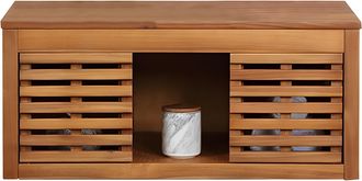 Vente-Unique Mueble de ba&ntilde;o suspendido de madera de acacia - 90 cm - PENEBEL