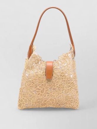 Ermanno Scervino medium hobo bag lace overlay leather handles