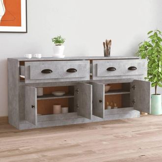 Berkfield Home Sideboards 2 pcs Concrete Grey Engineered Wood