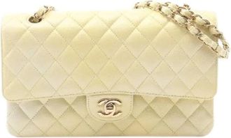 Chanel Pre-owned Matelasse W Flap Leather Shoulder Bag - Dames - Vintage Schoudertas - Beige - ONE Size - Leer - Vintage