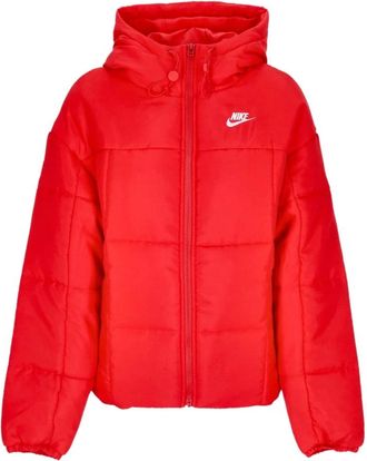 Nike Klassiek Puffer Down Jacket - Dames - Outdoorjassen - Rood - S - Polyester - Fitness