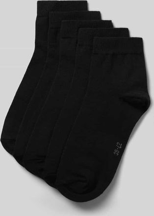 Camano Socken im 5er-Pack mit geripptem B&uuml;ndchen in Black, Gr&ouml;&szlig;e 35-38