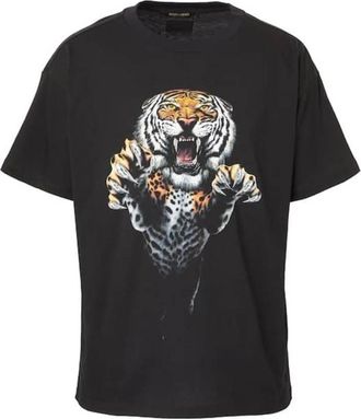Roberto Cavalli Tiger Print Cotton T-Shirt, Size X-Small