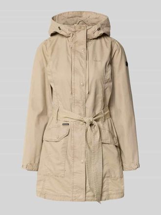 Khujo Jacke mit Bindeg&uuml;rtel Modell PREA in Beige, Gr&ouml;&szlig;e XXL